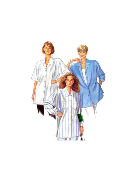 New Look 6667 Loose Fitting, Longline Shirts with Long or Short Sleeves, Uncut, Factory Folded, Sewing Pattern Multi Size 8-18