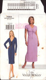 Vogue 7583 Fitted, Drawstring Bodice Dress in Two Lengths with Drawstring Bodice, Uncut, Factory Folded, Sewing Pattern Size 12-16