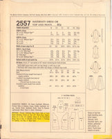 McCall's 2557 Maternity Dress or Top and Pants, Uncut, Factory Folded Sewing Pattern Size 14 Bust 36