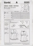 Burda 9595 Sewing Pattern, Girls' Dress, Size 2-8, Uncut, Factory Folded