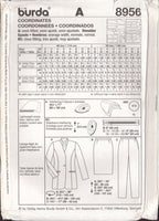 Burda 8956 Sewing Pattern, Jacket, Skirt, Pants, Size 10-24, Uncut Factory Folded