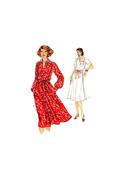 Vogue 9769 Raglan Sleeve Dress with Pointed Collar and Neckline Slit, Uncut, Factory Folded, Sewing Pattern Size 10 Bust 32.5