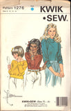 Kwik Sew 1276 Girls' Pullover Tops with Neckline and Sleeve Variations, Uncut, Factory Folded, Sewing Pattern Multi Size 8-14