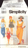Simplicity 7301 Girls' Jumpsuit, Jumpers and Top, Uncut, Factory Folded Sewing Pattern Size 7-14