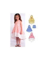 New Look 6387 Child's Waterfall Skirt Dress with Underskirt, Overlay and Shorts, Uncut, Factory Folded Sewing Pattern Multi Size 3-8