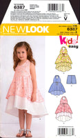 New Look 6387 Child's Waterfall Skirt Dress with Underskirt, Overlay and Shorts, Uncut, Factory Folded Sewing Pattern Multi Size 3-8