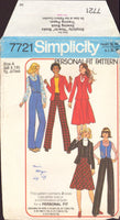 Simplicity 7721 Sewing Pattern, Teen's Jacket, Vest, Bias Skirt and Pants, Size 5/6 and 7/8, PARTIALLY CUT, COMPLETE