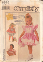Simplicity 8526 Toddlers' Dress, Pinafore or Sundress and Panties, Uncut, Factory Folded and Sealed Sewing Pattern Size 2