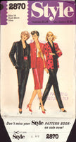 Style 2870 Disco Era Lined Evening Jacket, Pencil Skirt and Trousers, Uncut, Factory Folded and Sealed Sewing Pattern Size 14