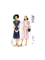 40s Cap Sleeve Dress with Softly Flared Skirt, Bust 34" (87 cm), McCall 6937, Vintage Sewing Pattern Reproduction