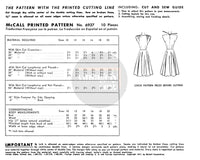 40s Cap Sleeve Dress with Softly Flared Skirt, Bust 34" (87 cm), McCall 6937, Vintage Sewing Pattern Reproduction