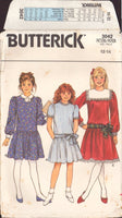 Butterick 3042 Sewing Pattern, Girls' Dress, Size 12-14, Partially Cut, Complete