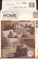 McCall's 6918 Sewing Pattern, Furniture Covers, Pillow Cover, Lampshade Cover, One Size, Uncut