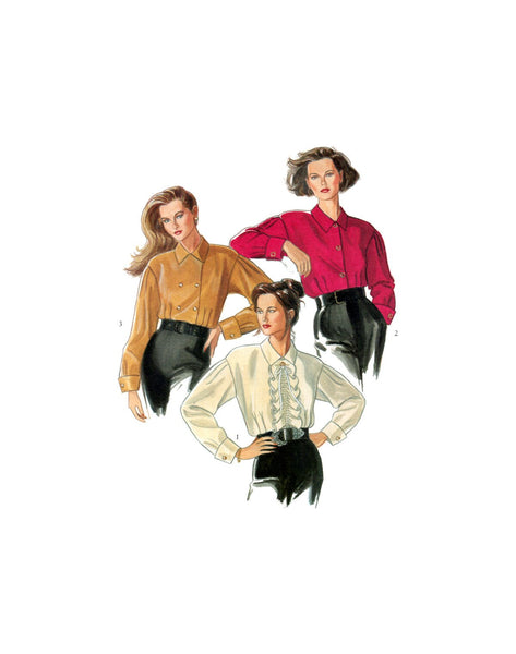 New Look 6928 Blouses with Ruffed, Single or Double Breasted Front, Uncut, Factory Folded Sewing Pattern Multi Size 34-44