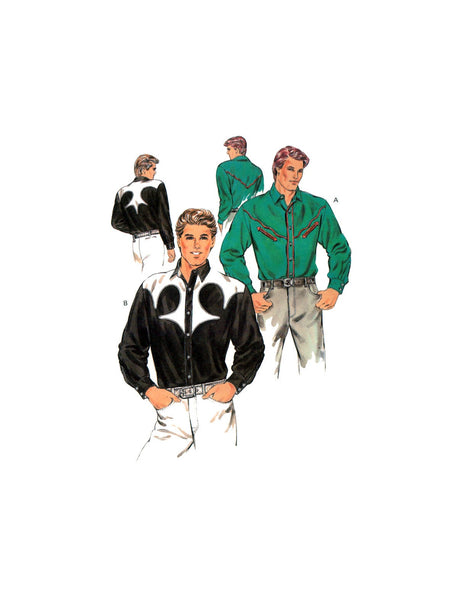 Kwik Sew 1604 Men's Western Shirts, Uncut, Factory Folded Sewing Pattern Multi Size 42-48 (