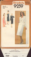 Simplicity 9239 Sewing Pattern, 2-Length Dress and Jacket, Size 12 or Size 16, Partially Cut, Complete