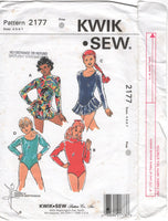 Kwik Sew 2177 Girls' Dance Leotards with Skirt and Neckline Variations, Uncut, Factory Folded Sewing Pattern Multi Size 4-7