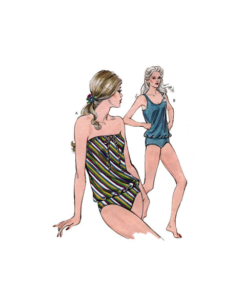 Kwik Sew 1337 Swimwear: Two Piece, Strapless or Tank Top Swimsuits, Uncut, Factory Folded Sewing Pattern Size 14-20