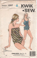 Kwik Sew 1337 Swimwear: Two Piece, Strapless or Tank Top Swimsuits, Uncut, Factory Folded Sewing Pattern Size 14-20