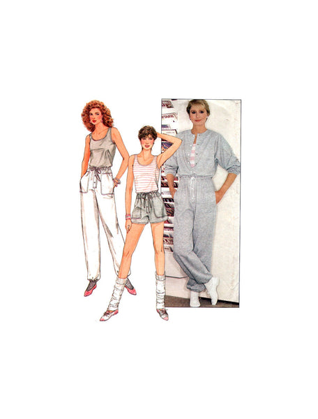 Butterick 4931 Dance or Leisurewear: Jumpsuit, Pants, Shorts and Top, Uncut, Factory Folded, Sewing Pattern Size 14-18