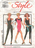 Style 1925 Dance or Exercise Bodysuits in Three Lengths, Uncut, Factory Folded Sewing Pattern Multi Size 6-18