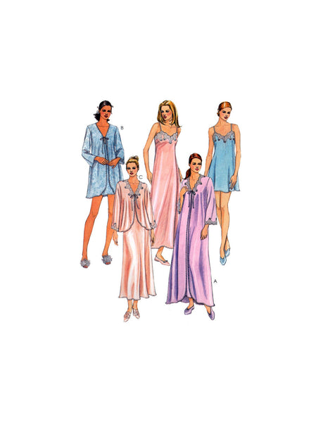 McCall's 2528 Sleepwear: Bed Jacket, Robe and Gown in Two Lengths, Uncut, Factory Folded Sewing Pattern Multi Size 4-14