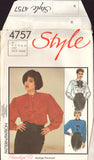 Style 4757 Set of Blouses with Jabot, Neck Tie or Front Drape, Uncut, Factory Folded Sewing Pattern Size 10-14