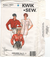 Kwik Sew 1601 Blouse with Neckline and Sleeve Variations, Uncut, Factory Folded Sewing Pattern Multi Size 38.5 to 43