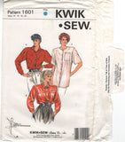 Kwik Sew 1601 Blouse with Neckline and Sleeve Variations, Uncut, Factory Folded Sewing Pattern Multi Size 38.5 to 43