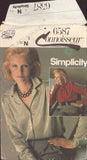 Simplicity 6587 Sewing Pattern, Size 10 or Size 14, Blouse, Uncut, Factory Folded