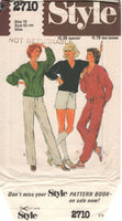 Style 2710 Pullover V-Neck Top, Shorts and Pants, Uncut, F/Folded, Sewing Pattern Size 10 or 12