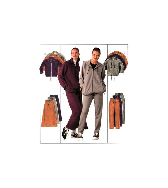 McCall's 9575 Lounge or Activewear: Jacket, Pants and Skirt, Uncut, Factory Folded, Sewing Pattern Size 12-14