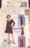 McCall's 7872 Sewing Pattern, Mock Wrap Dress, Size 10-12-14, Uncut, Factory Folded