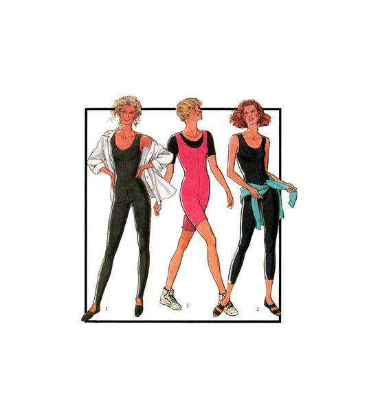 Style 1925 Dance or Exercise Bodysuits in Three Lengths, Uncut, Factory Folded Sewing Pattern Multi Size 6-18