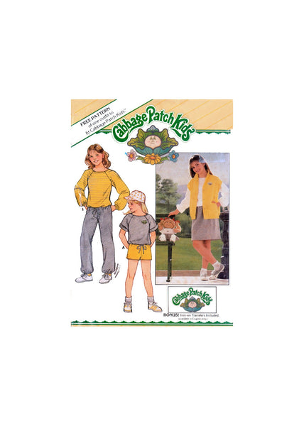 Butterick 6706 Cabbage Patch Kids Top, Vest, Skirt, Shorts and Pants with Transfer, Uncut, Factory Folded Sewing Pattern Size 12-14
