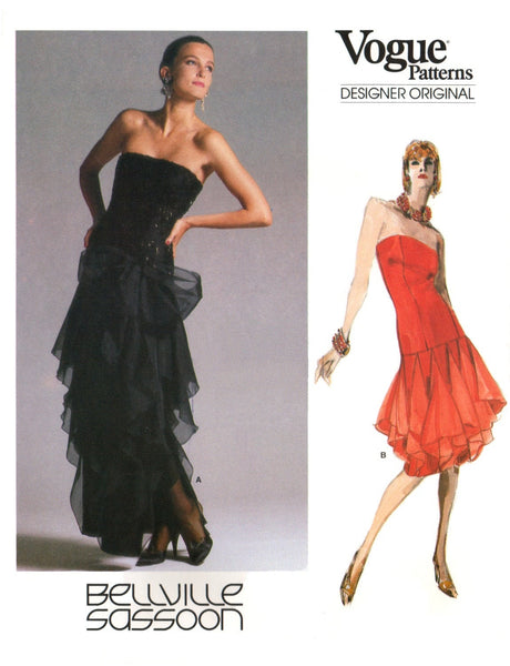 Vogue 1701 Bellville Sassoon Evening/Formal/Party Dress in Two Lengths, Uncut, F/Folded, or Cut, Complete Sewing Pattern