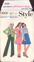 Style 3900 Sewing Pattern, Teen's and Women's Cardigan, Skirt, Blouse and Trousers, Size 12, Partially Cut, Complete