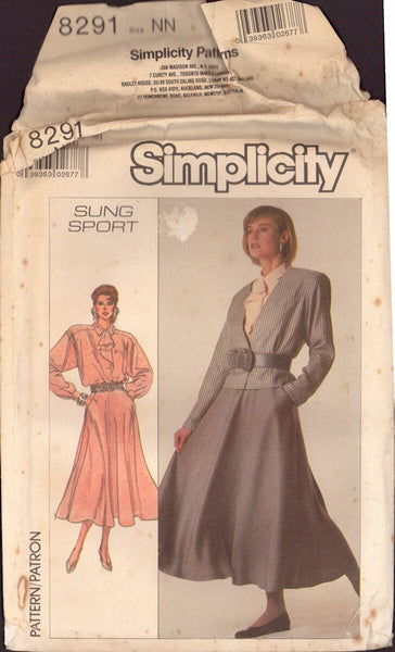 Simplicity 8291 Women's Jacket, Blouse and Skirt, Size 10-16, Uncut, Factory Folded