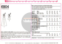 70s V-Neckline, Crossover Back Jumpsuit in Two Lengths, Bust 34" (87 cm) or 36-38" (92-97 cm) Simplicity 6904, Sewing Pattern Reproduction