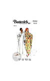 70s Ankle Length Caftan with Front Buttoned Tab & Pointed Collar, Bust 34-36" (87-92 cm) Butterick 3134, Vintage Sewing Pattern Reproduction