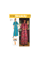 70s Ankle Length, Kimono Sleeve Caftan, Bust 31.5-32.5 (80-83 cm) or 34-36 (87-92 cm) Simplicity 5740, Vintage Sewing Pattern Reproduction