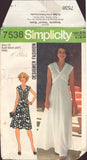 Simplicity 7538 Sewing Pattern, 2-Length Dress, Size 14, Cut, Complete