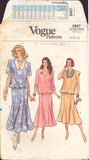 Vogue 9907 Sewing Pattern, Half-Size Dress, Size 8-10-12, Neatly Cut, Complete