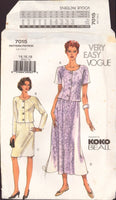 Vogue 7015 Sewing Pattern, Top and Skirt,  Size 14-16-18, Cut, INCOMPLETE