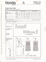 Burda 7512 Sewing Pattern, Dress, Size 6-18, Uncut, Factory Folded