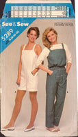 See & Sew 5289 Sewing Pattern, Jumpsuit, Size 8-10-12, Cut, Complete