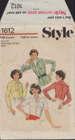 Style 1612 Sewing Pattern, Women's Shirts, Size 10, Cut, Complete