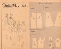Butterick 3281 Sewing Pattern, Jacket, Skirt and Pants, Size 14, Uncut, Incomplete