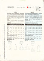 See&Sew 4424 Sewing Pattern, Top And Skirt, Size 8-10-12, Uncut, Factory Folded