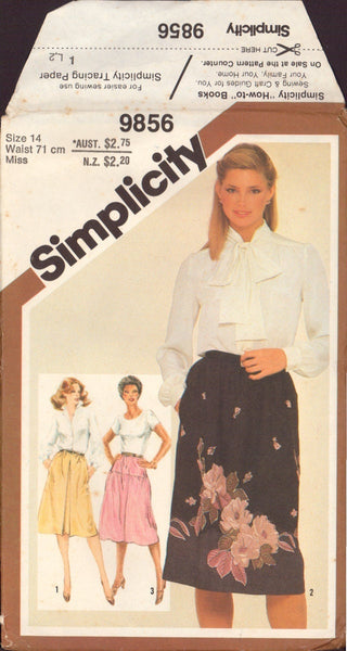 Simplicity 9856 Sewing Pattern, Set of Pull-On Skirts, Size 14, Cut, Complete